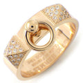 Hermes Ring Collier de Chien PM Pyramid Studs Pave 48 Points Diamond Total 0.19 CT