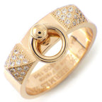 Hermes Ring Collier de Chien PM Pyramid Studs Pave 48 Points Diamond Total 0.19 CT — view 2