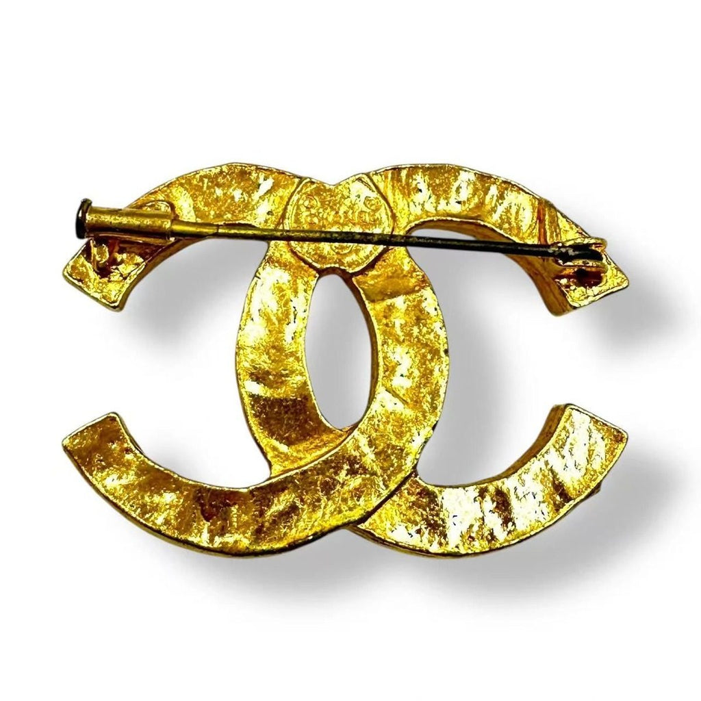 Chanel Brooch Rhinestone CC Logo Gold — view 3
