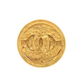 Chanel Vintage CC Logo Metal Gold Brooch