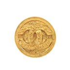 Chanel Vintage CC Logo Metal Gold Brooch