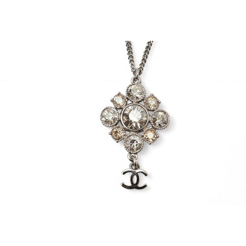 Chanel 2-Way Coco Mark CC Rhinestone Silver A12