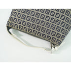 Fendi Zucchino Handbag Canvas Gray Navy Bag — view 4