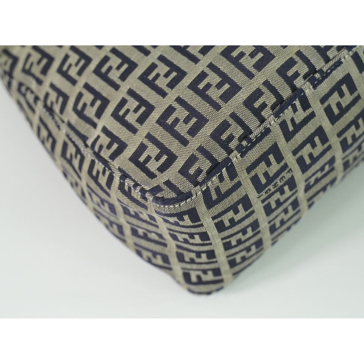 Fendi Zucchino Handbag Canvas Gray Navy Bag — view 7