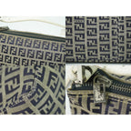 Fendi Zucchino Handbag Canvas Gray Navy Bag — view 8