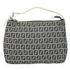 Fendi Zucchino Handbag Canvas Gray Navy Bag