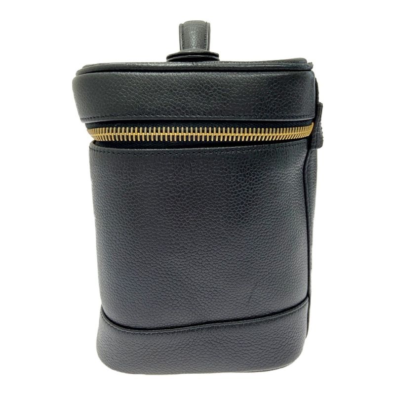Chanel Caviar Leather Vanity Bag Black Handbag — view 2