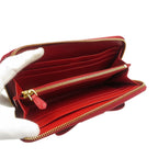 Prada Ribbon 1 M0506 Saffiano Leather Gold Hardware Red Round Zipper Long Wallet — view 4