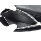 Saint Laurent Wallet Black Leather Round Zipper Long — view 4