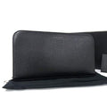 Saint Laurent Wallet Black Leather Round Zipper Long