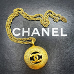Chanel CC Vintage 24K Gold Necklace Chain Paris Medallion Pendant — view 2