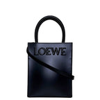 Loewe 2-Way Standard Tote Black Crossbody Calf Leather