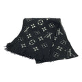Louis Vuitton Logomania Scarf Shine Monogram Shawl Black