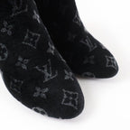 Louis Vuitton Silhouette Line Monogram Velour Short Boots Black 37.5 Handbag — view 8