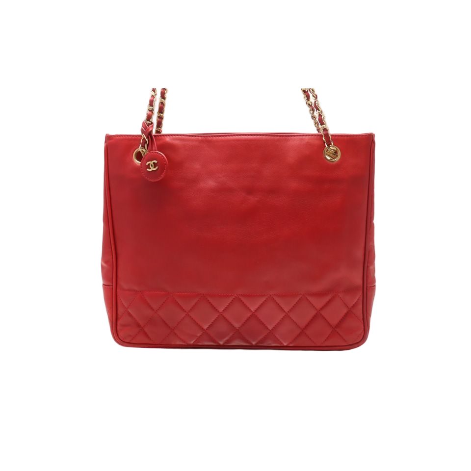 Chanel Lambskin Chain Tote Shoulder