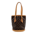 Louis Vuitton Bucket PM Monogram Leather Brown Light Shoulder Bag Gold