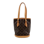 Louis Vuitton Bucket PM Monogram Leather Brown Light Shoulder Bag Gold