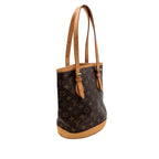 Louis Vuitton Bucket PM Monogram Leather Brown Light Shoulder Bag Gold — view 2