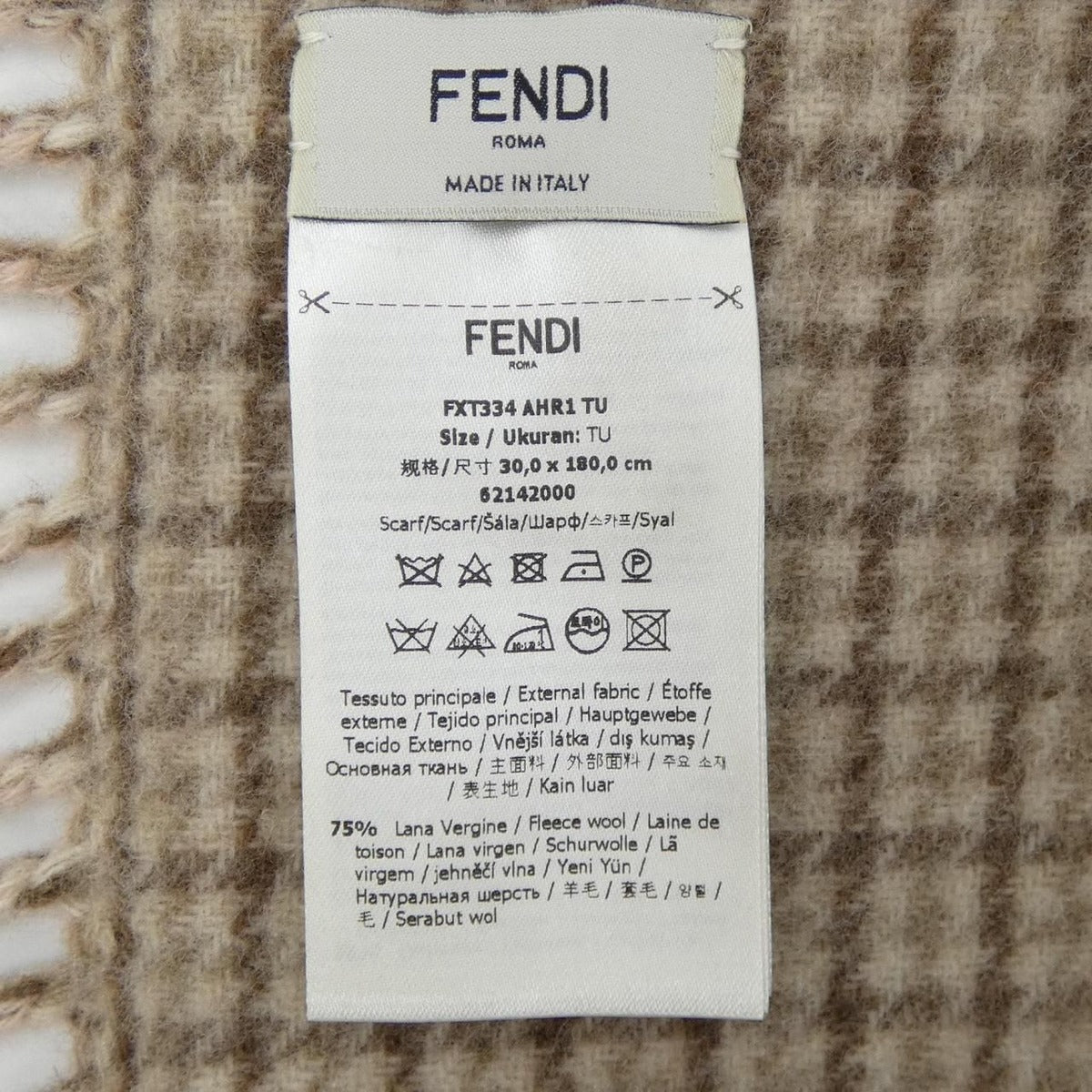 Fendi Scarf Cashmere Beige Pink — view 3