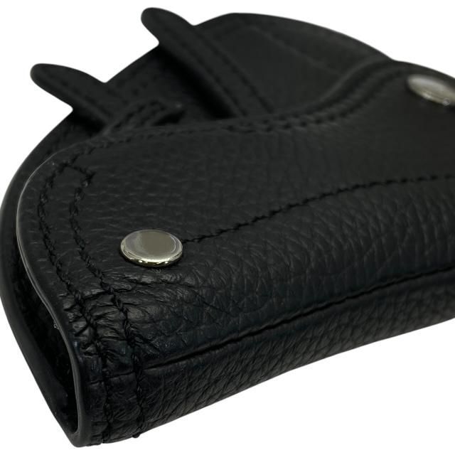 Christian Dior Saddle Pouch Mini Accessories Coin Case Fold Logo Leather Black — view 3