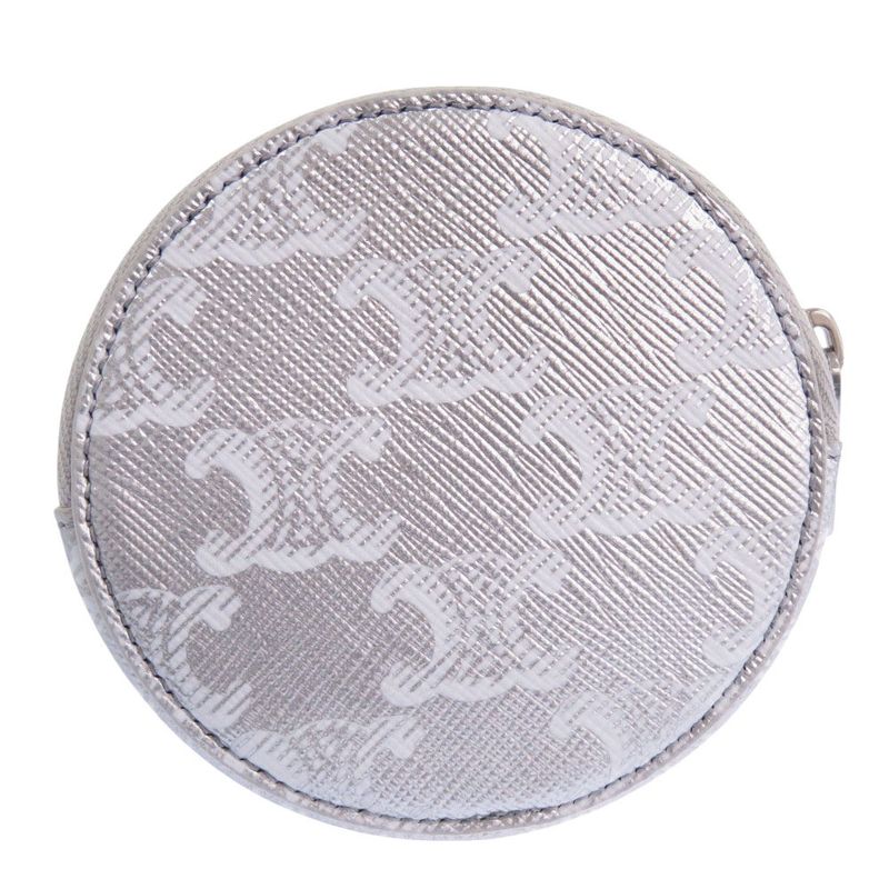 Celine Triomphe Leather Silver Coin Case 0117 — view 2
