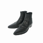 Celine Chelsea Boots Side Gore Leather Shoes Black 42.5