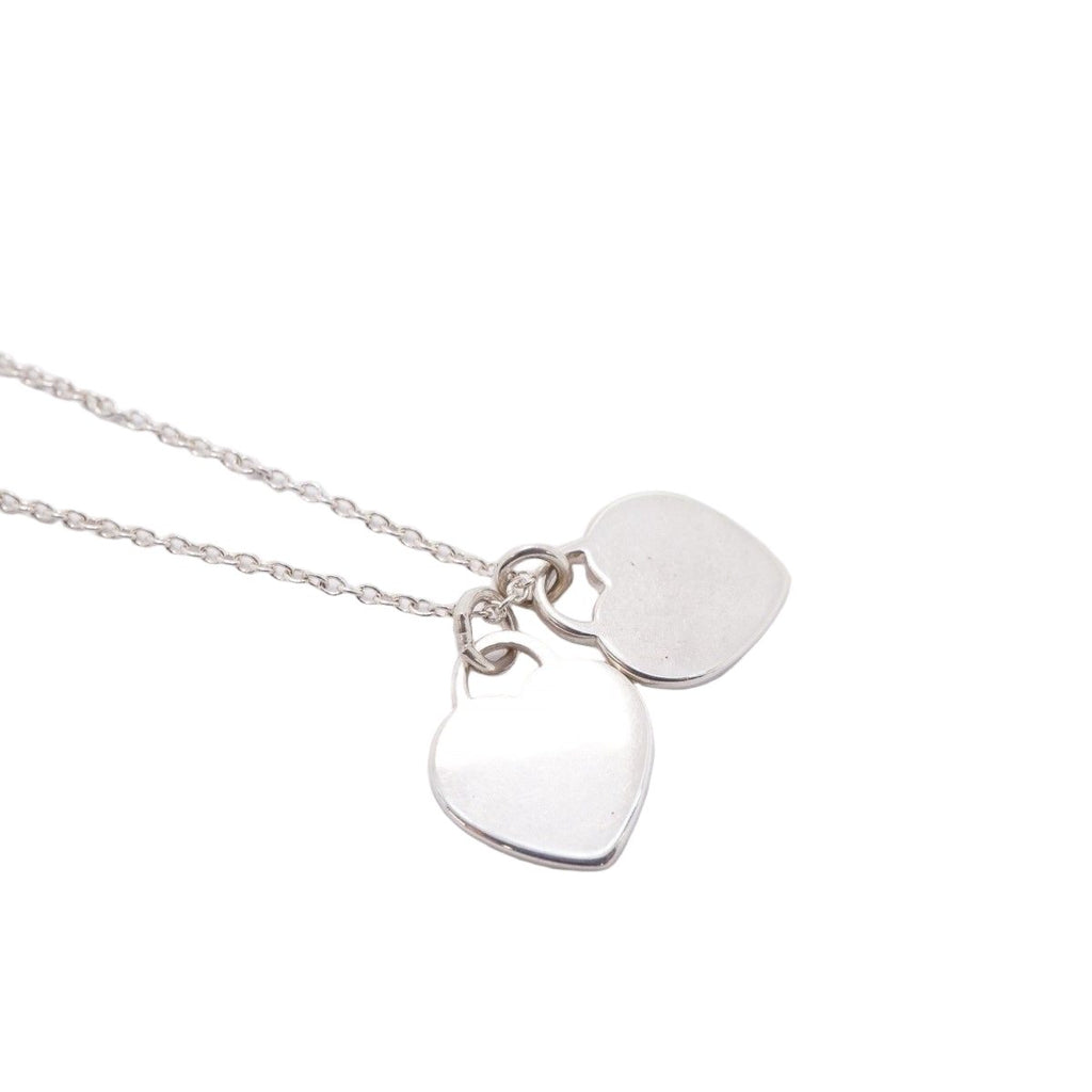 Tiffany & Co Necklace Double Return to Heart 925 Sterling Silver Blue — view 2
