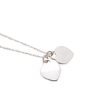 Tiffany & Co Necklace Double Return to Heart 925 Sterling Silver Blue — view 2