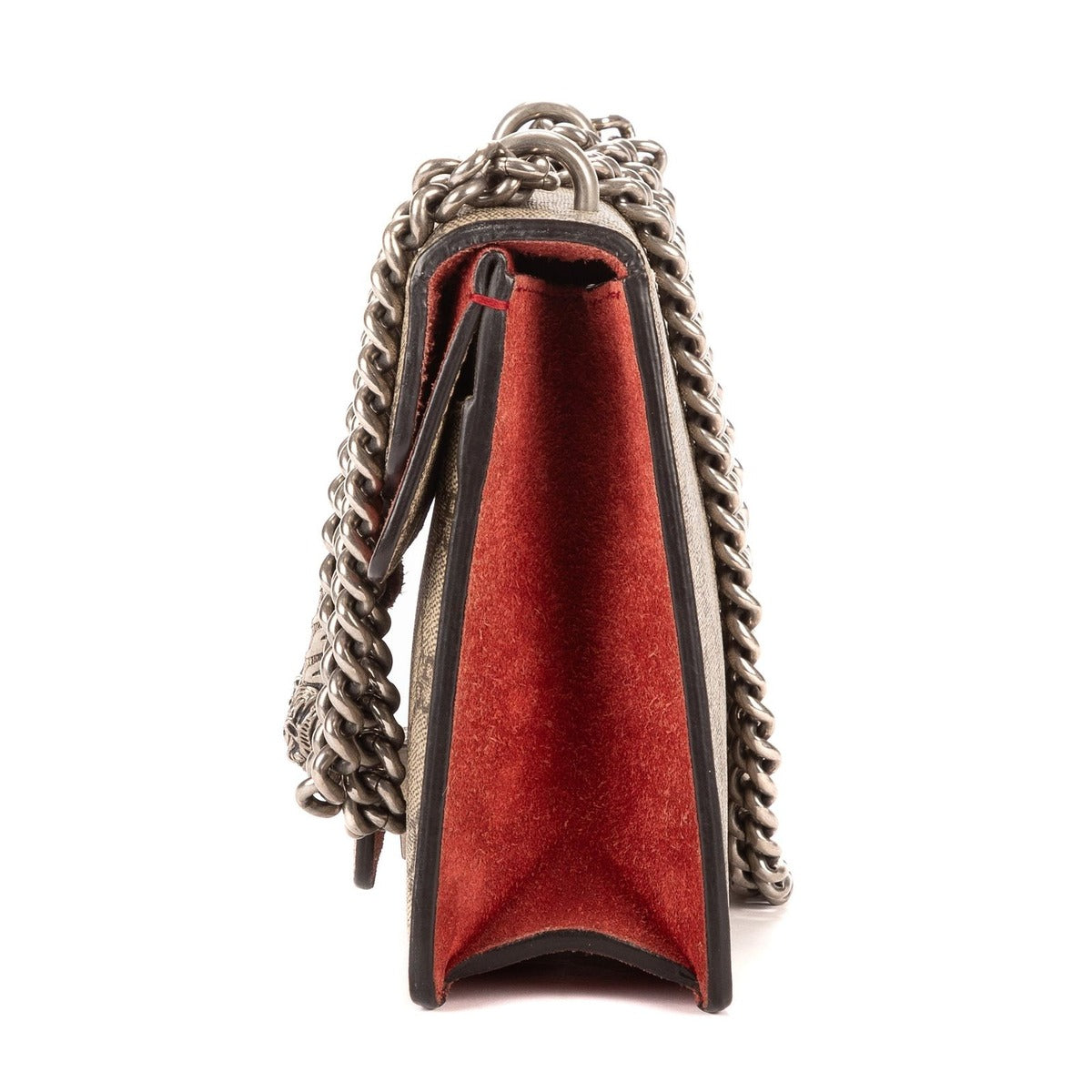 Gucci Dionysus Beige Red Supreme Canvas Suede Shoulder Bag — view 3