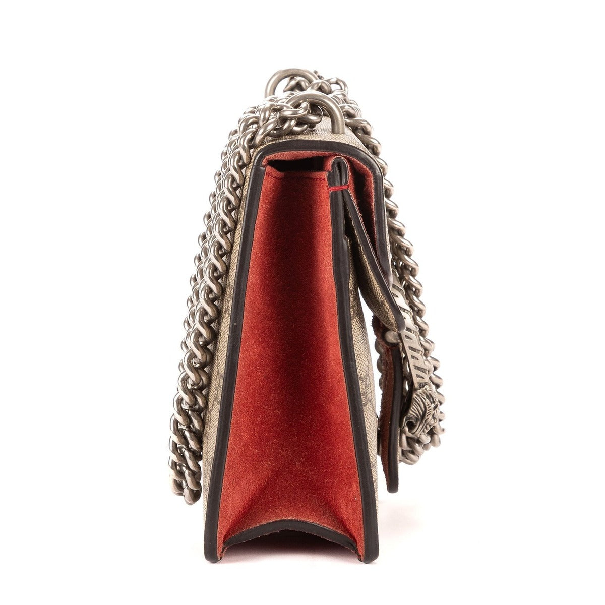 Gucci Dionysus Beige Red Supreme Canvas Suede Shoulder Bag — view 4