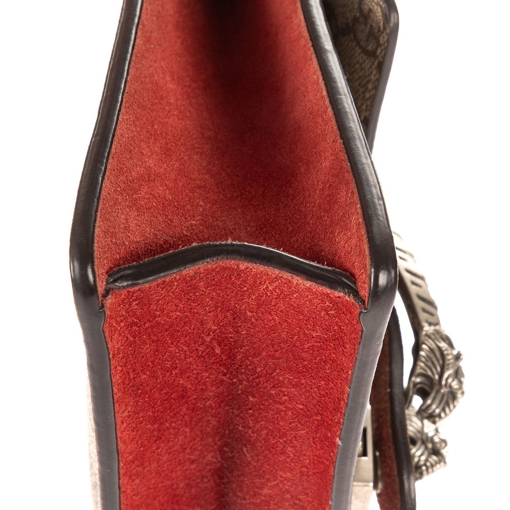Gucci Dionysus Beige Red Supreme Canvas Suede Shoulder Bag — view 7