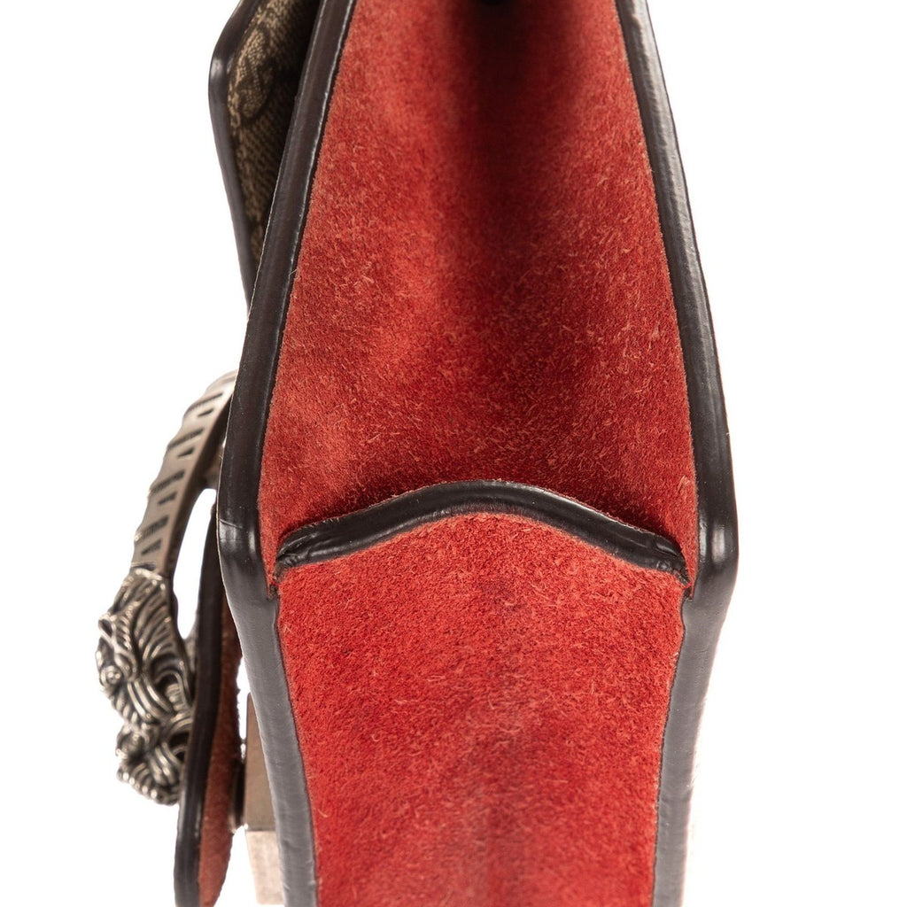 Gucci Dionysus Beige Red Supreme Canvas Suede Shoulder Bag — view 8