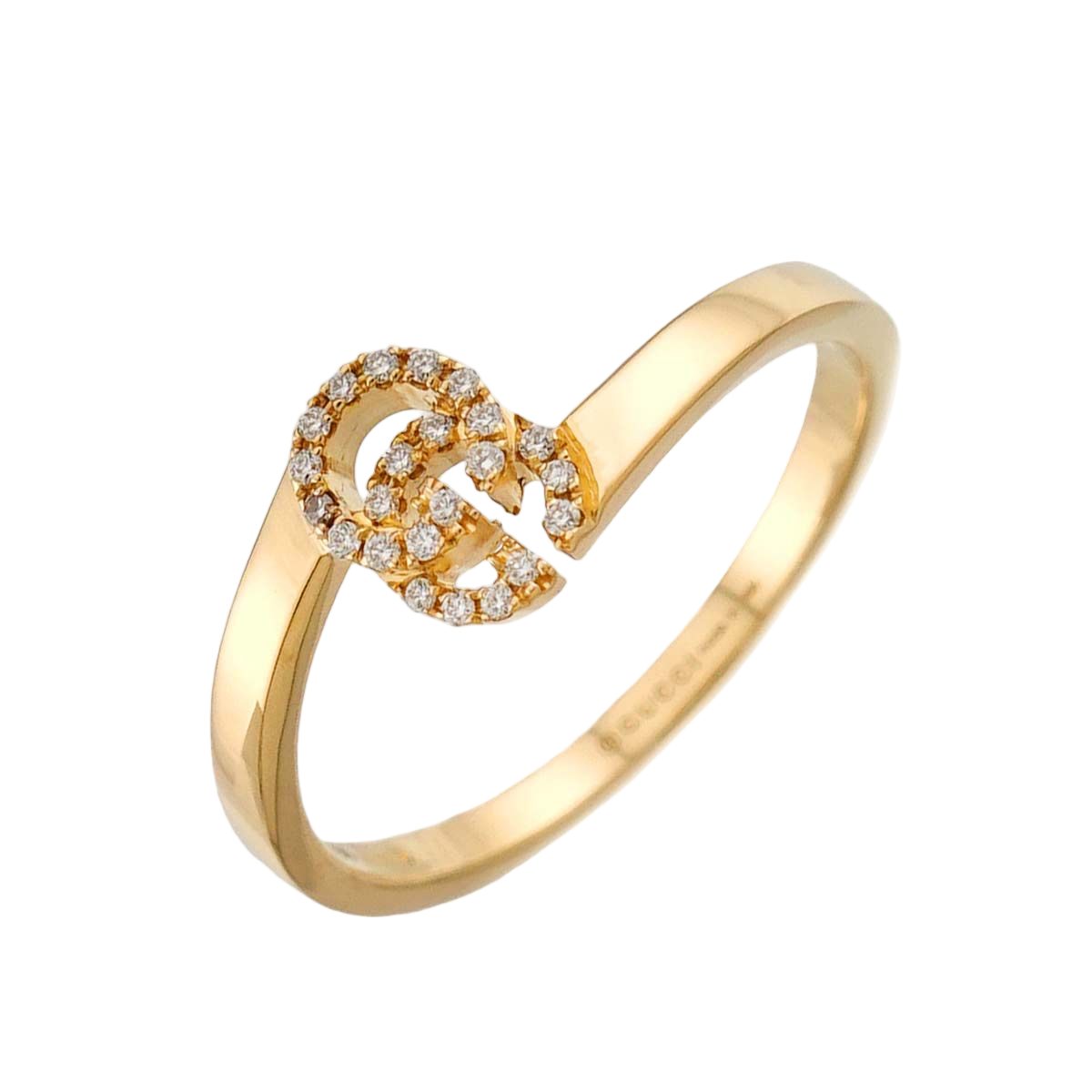 Gucci GG Running Ring Diamond 18k YG Yellow Gold