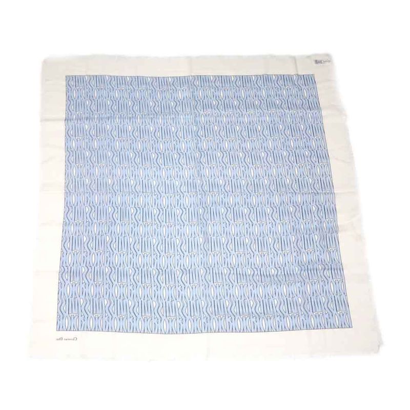 Dior Shawl Logo Light Blue Ivory Wool Cashmere Silk Large Fringe — view 2