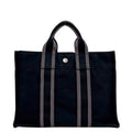 Hermes Handbag Deauville PM Black Canvas