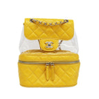 Chanel Backpack Rucksack Sac Chain Shoulder Yellow Silver Hardware — view 2