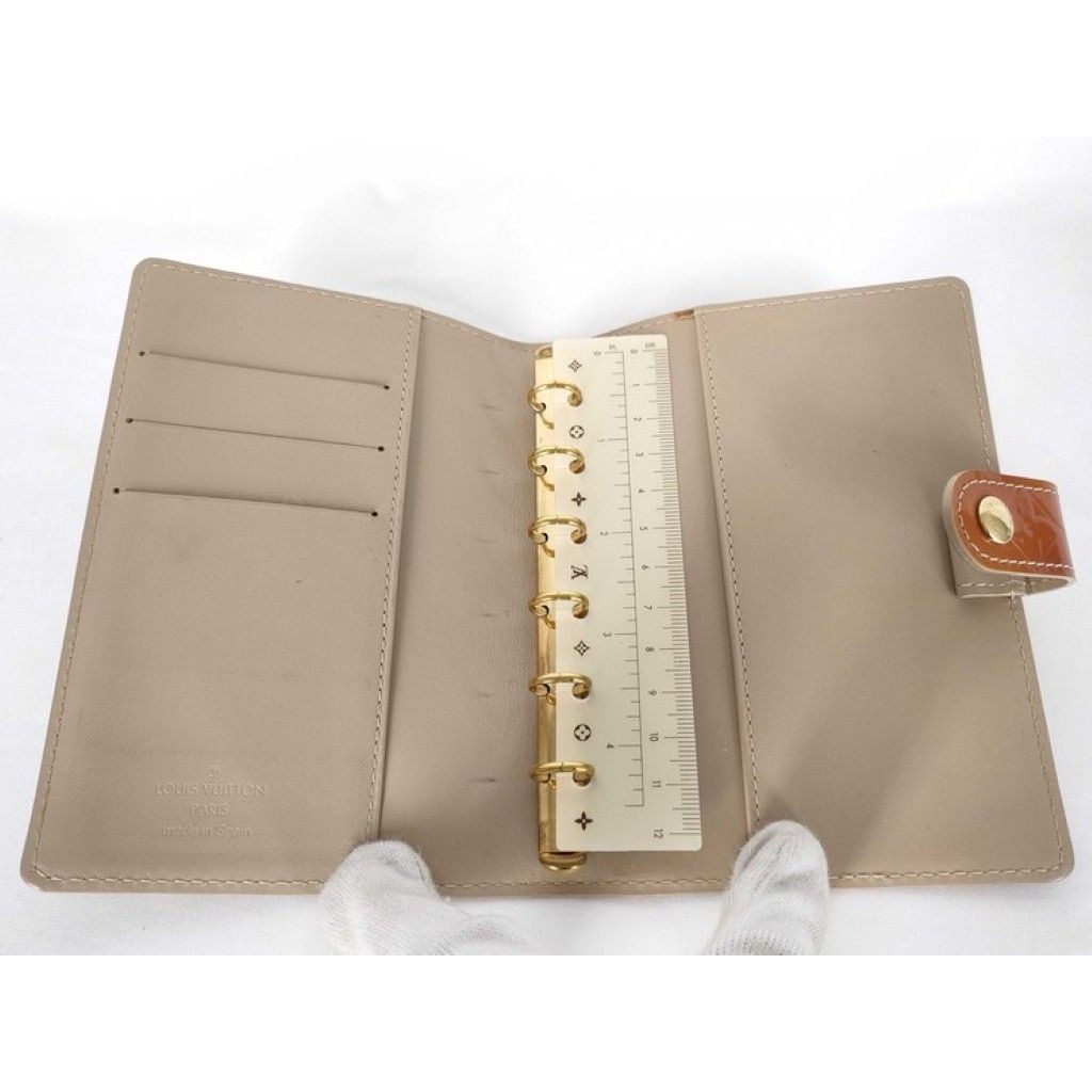 Louis Vuitton Notebook Cover Agenda PM Yellow Monogram Vernis System 6 Holes — view 4