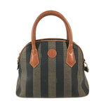 Fendi Handbag Pecan Leather Brown X Khaki
