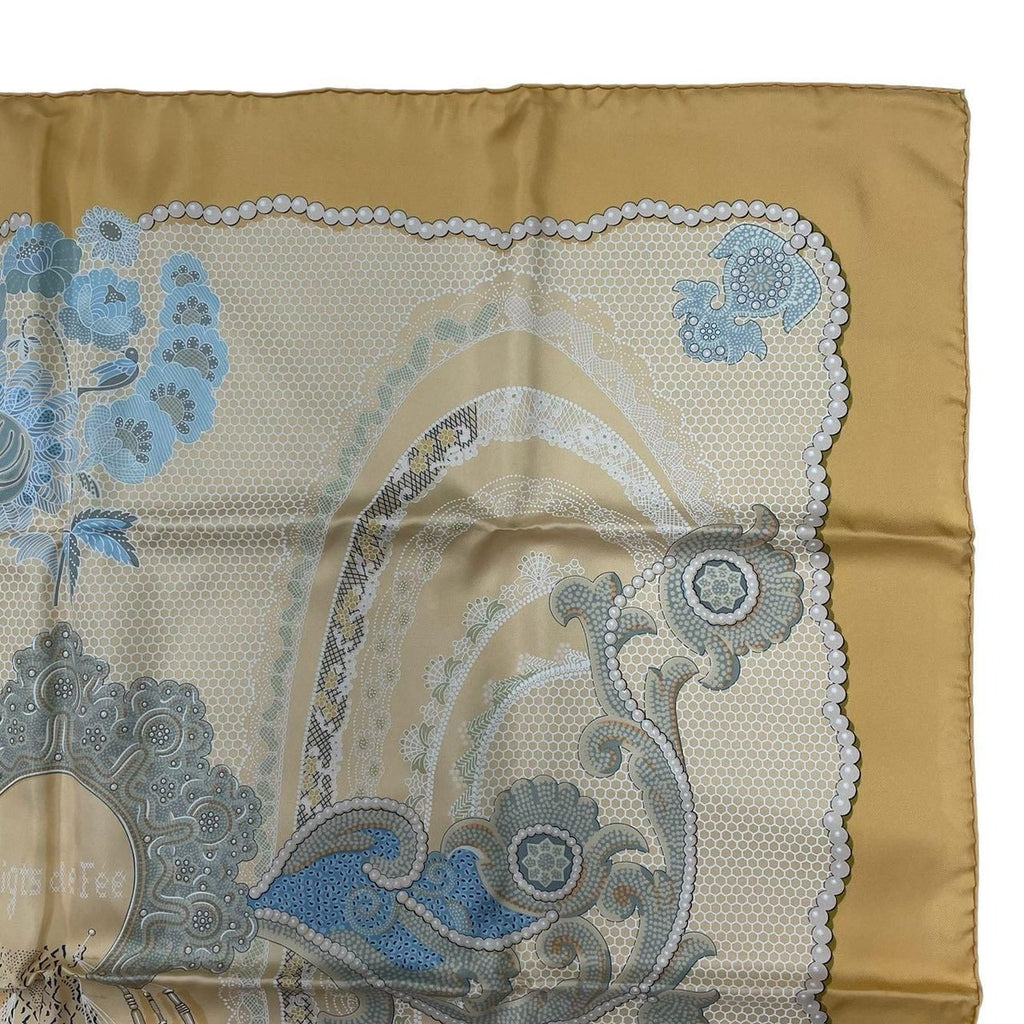 Hermes Carre 90 Doigts de Fee Fairy Finger Scarf Silk Gold — view 4