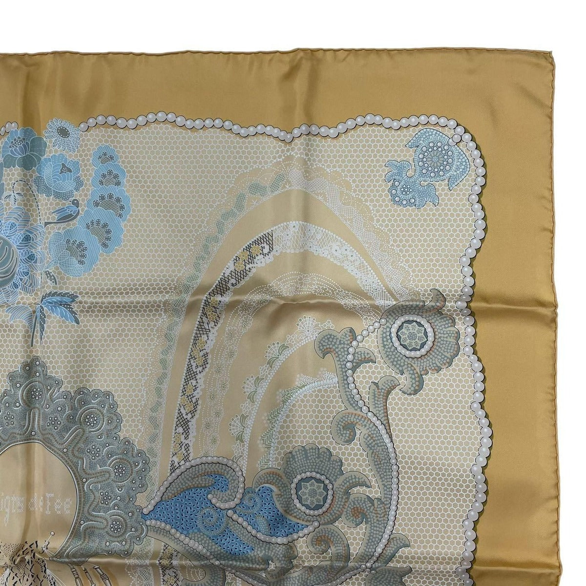 Hermes Carre 90 Doigts de Fee Fairy Finger Scarf Silk Gold — view 4