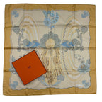 Hermes Carre 90 Doigts de Fee Fairy Finger Scarf Silk Gold