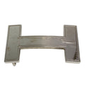Hermes Buckle Belt Logo Only Metal Silver
