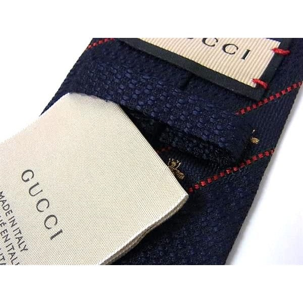 Gucci 100% Silk Bee Tie Business Navy Bp1820 — view 5