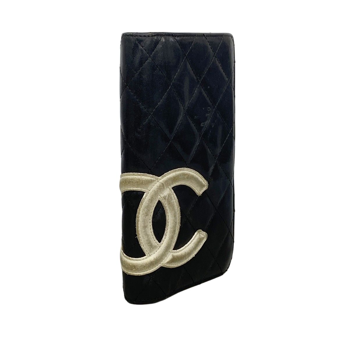 Chanel Wallet Cambon Lambskin Black White Silver — view 2