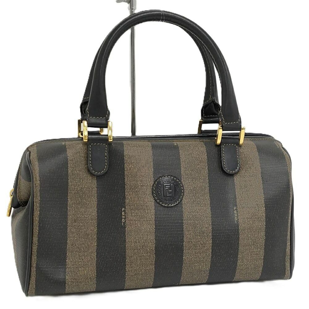 Fendi Pecan Mini Boston Bag Coating Khaki Black