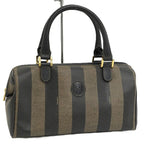 Fendi Pecan Mini Boston Bag Coating Khaki Black