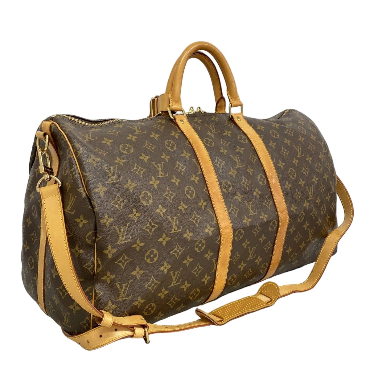 Louis Vuitton Boston Bag Monogram Keepall Bandouliere 55 Brown — view 2