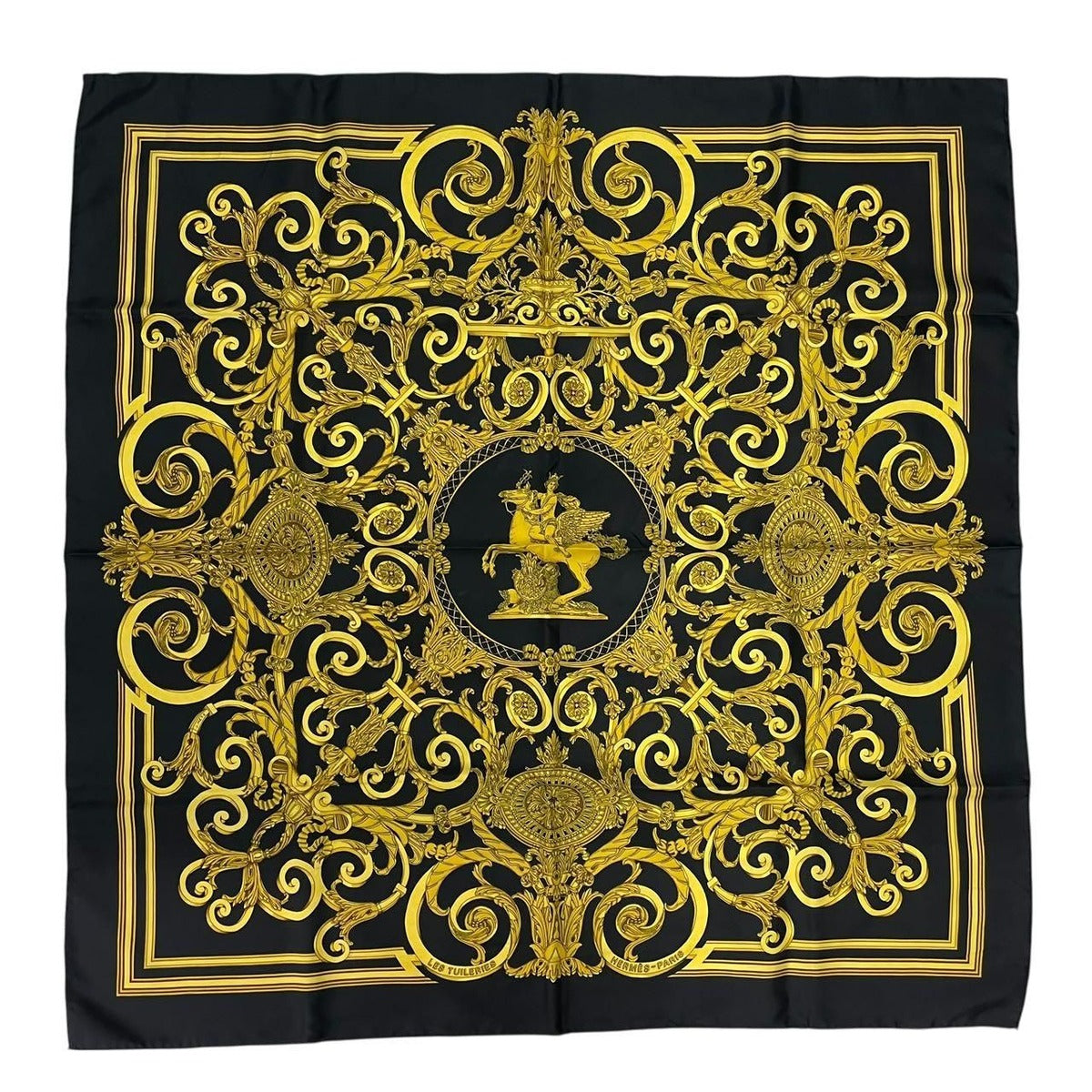 Hermes Scarf Carre 90 les Tuileries Jardin Des Bandana Silk — view 2