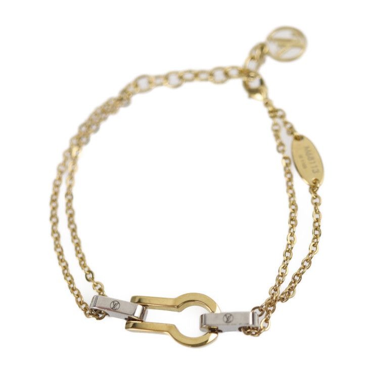 Louis Vuitton Bracelet Serule Metal Gold Silver Viton