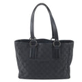 Gucci GG Canvas Leather Tote Shoulder Hand Black